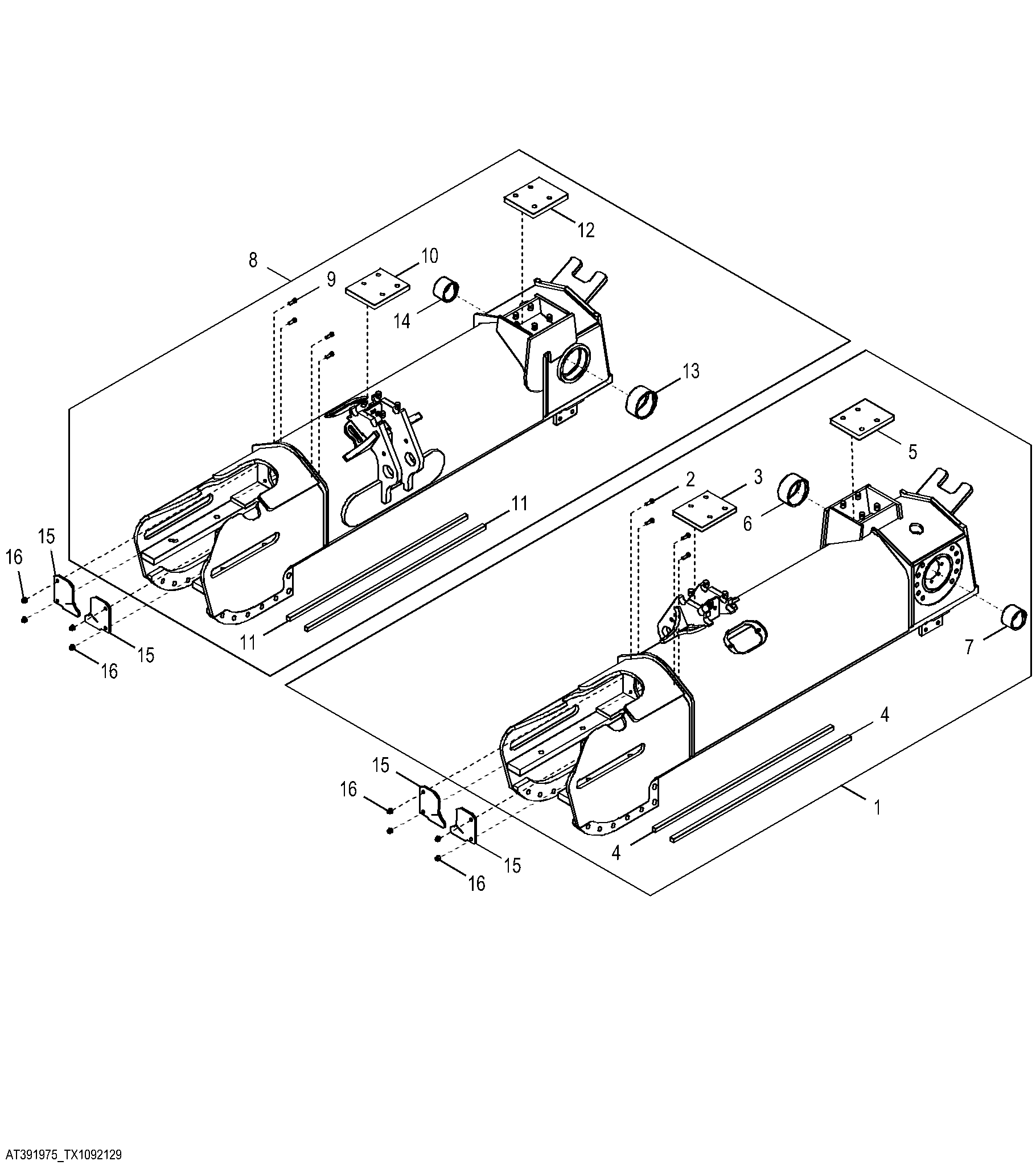 Track Frame (Outside Dozer) (STD and WT) (195547 - )