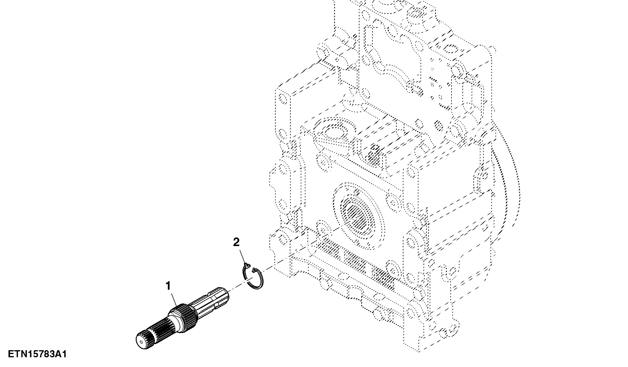 Output Shaft, Rear PTO, 2–Speed, Reversible