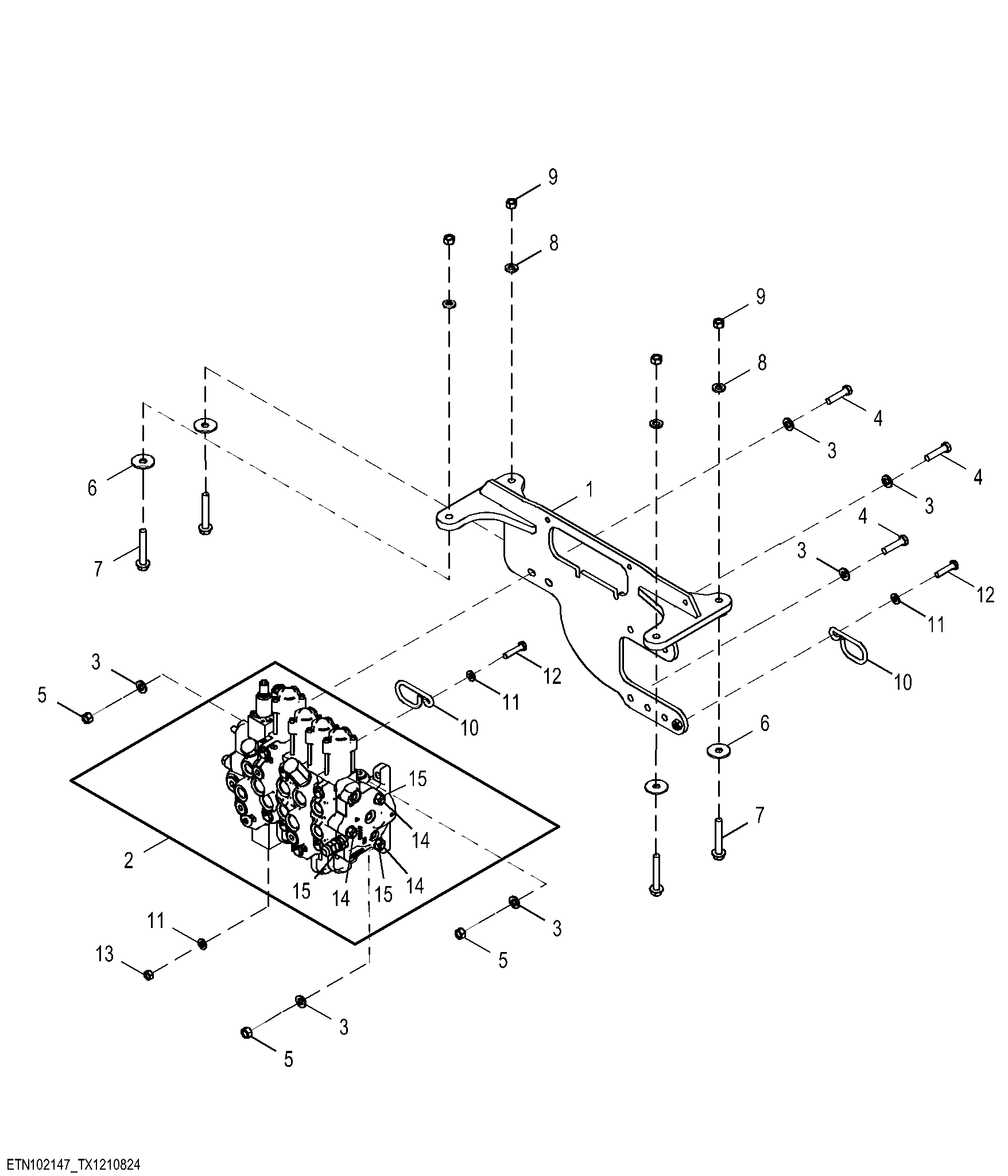 Backhoe Valve, Five Function Pilot with Auxiliary and Select Flow
