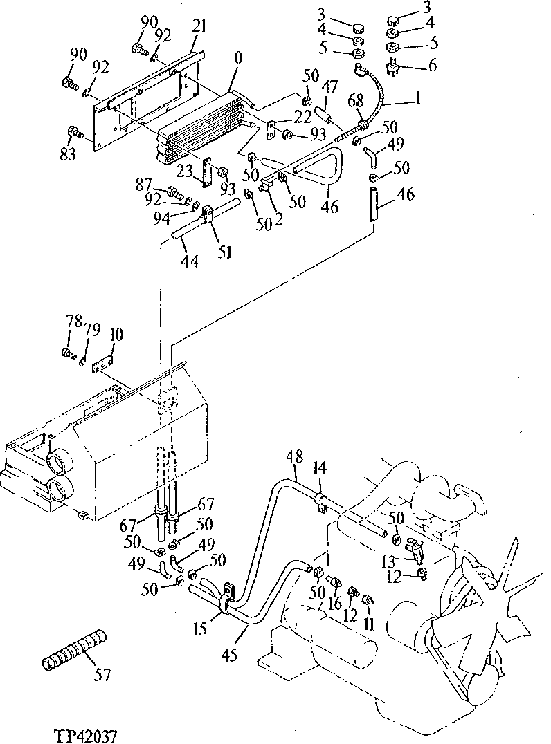 HEATER CORE AND LINES (WITH CAB) ( - 000375)