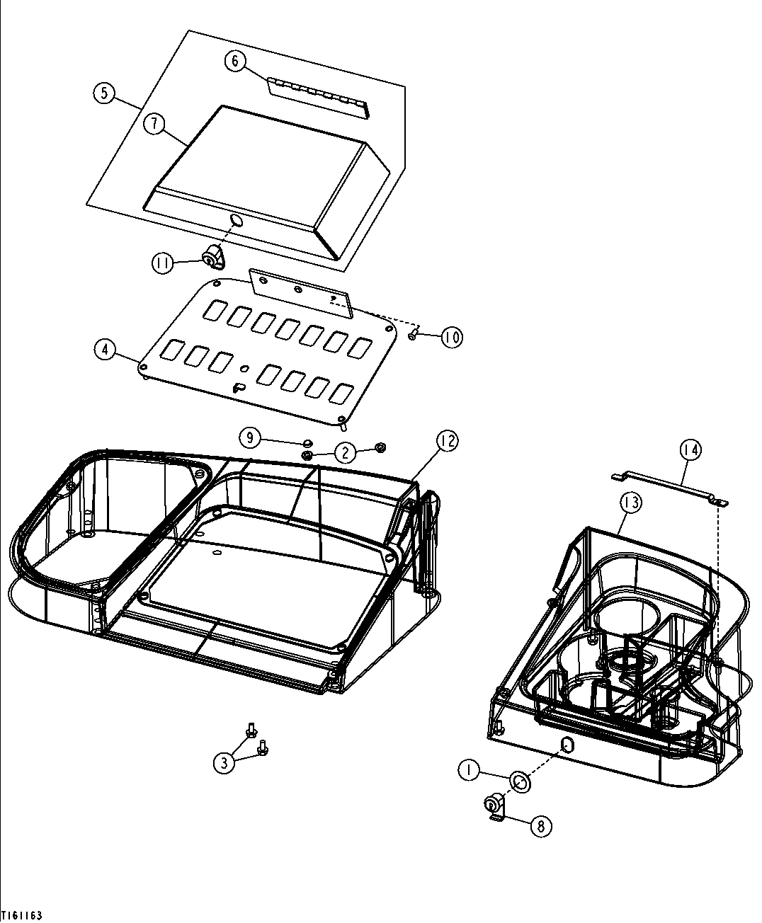 Right Side Console for Single Lever Pilot Controllers (Canopy) (585701 - )