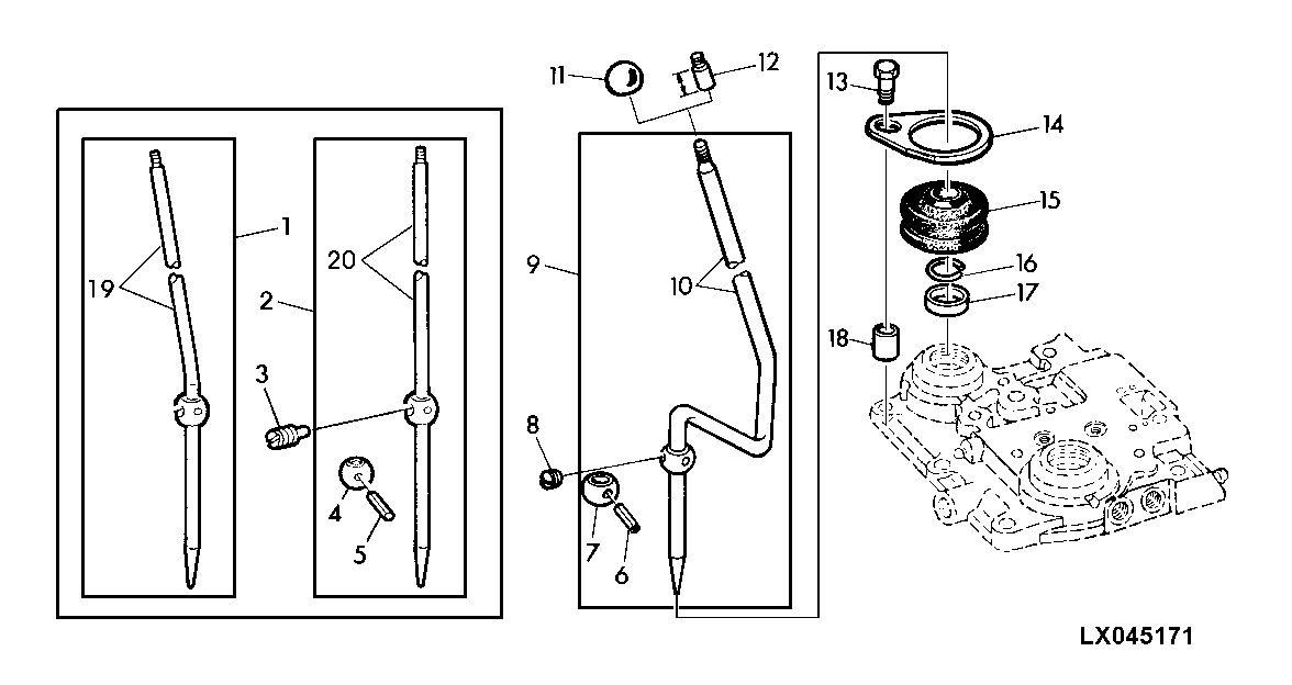 GEAR SHIFT LEVER WITH SG2 CAB AND CENTER SHIFT (COLLAR SHIFT)