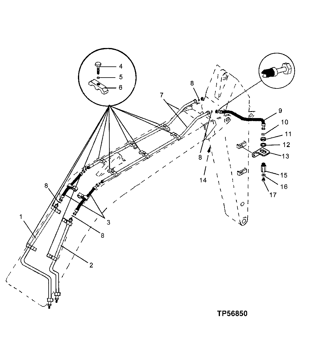 AUXILIARY FUNCTION BOOM LINES AND HOSES (STANDARD BOOM)