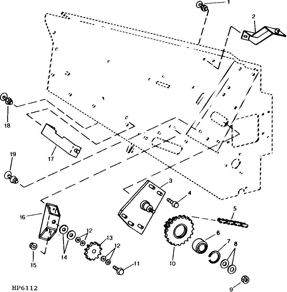 Drive Chain Idlers And Shield Brackets, Sidehill