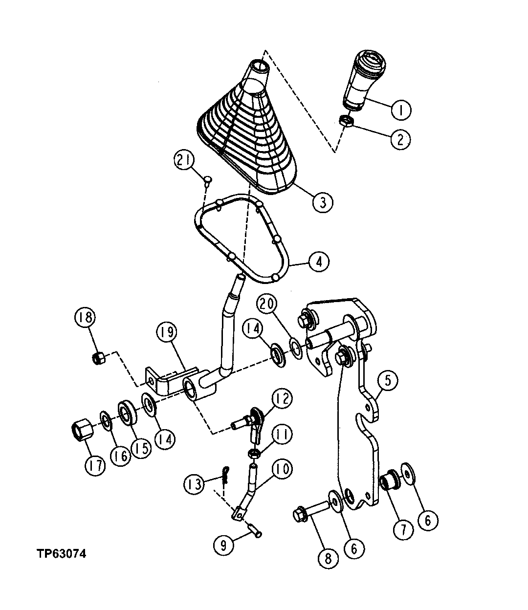 BLADE LEVER AND SUPPORT (CABLE ONLY) (SN -596699)