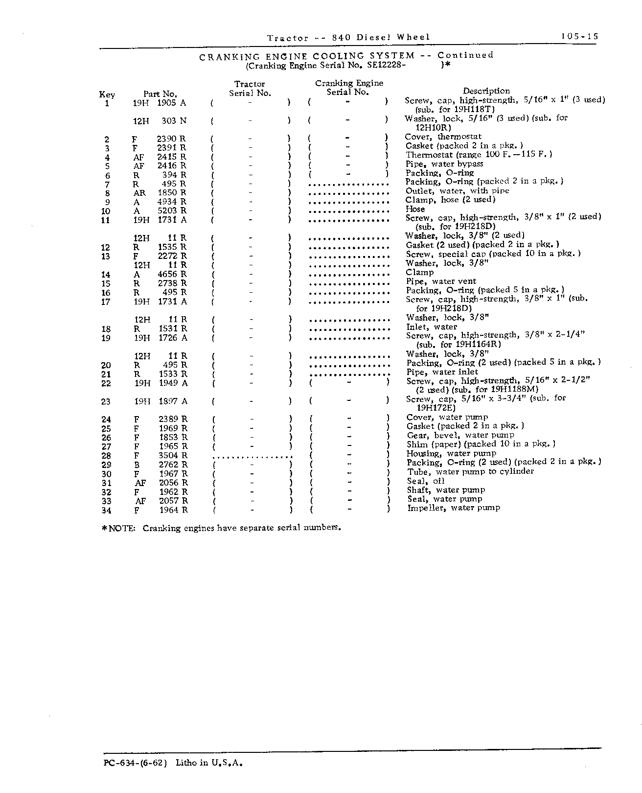 Cranking Engine (Continued)