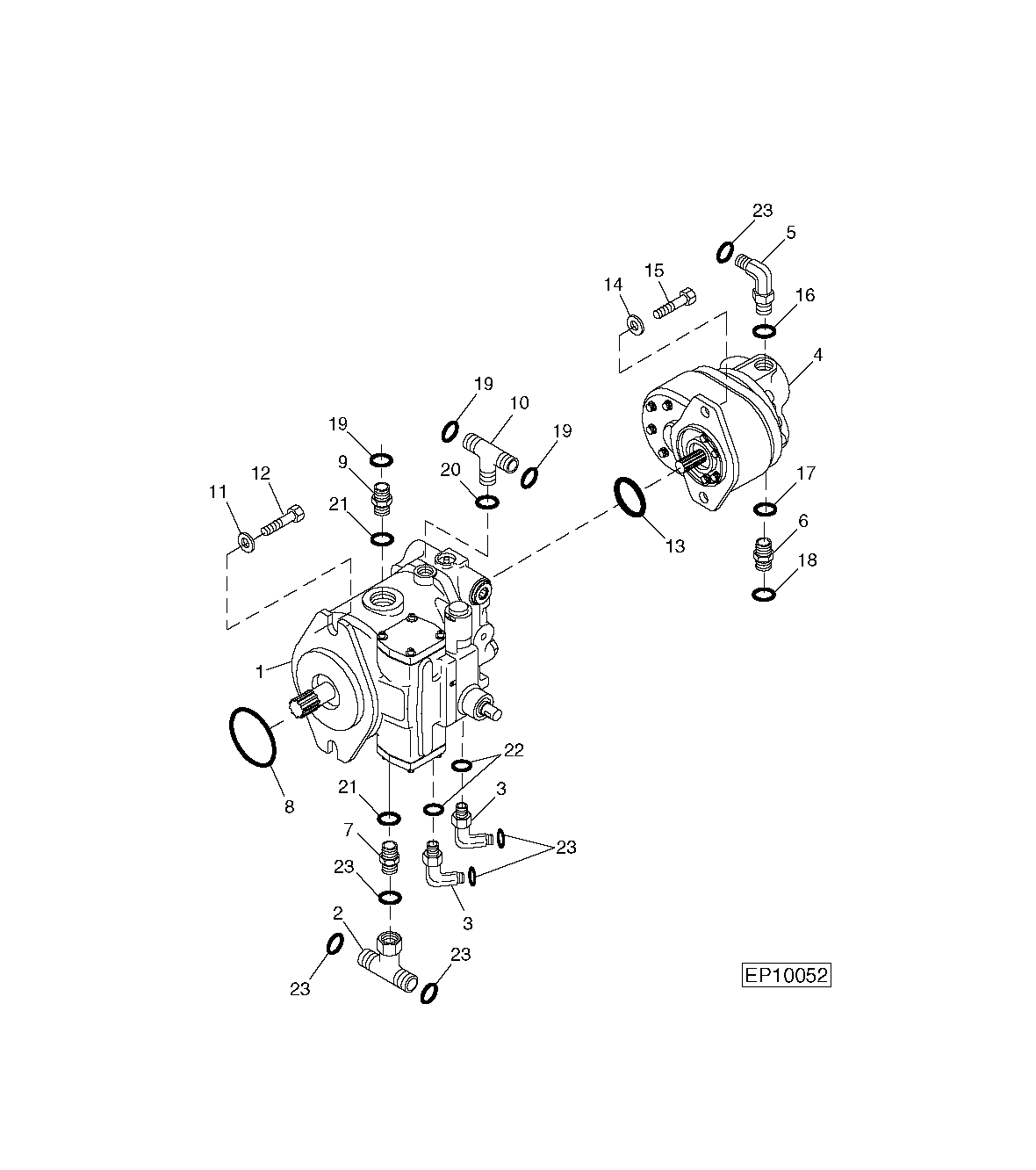 Hydrostatic Pump Assembly (LH Pumps) ( - 151106)