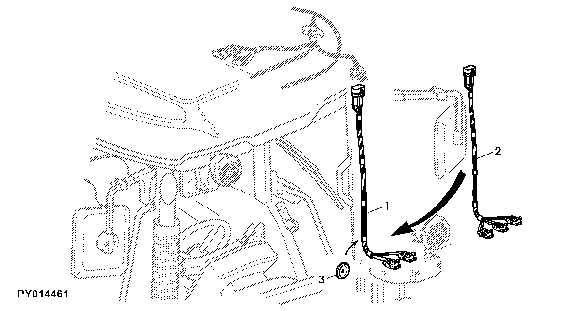 WIRING HARNESS, HEADLIGHTS OR WORKLIGHTS, FRONT OF CAB