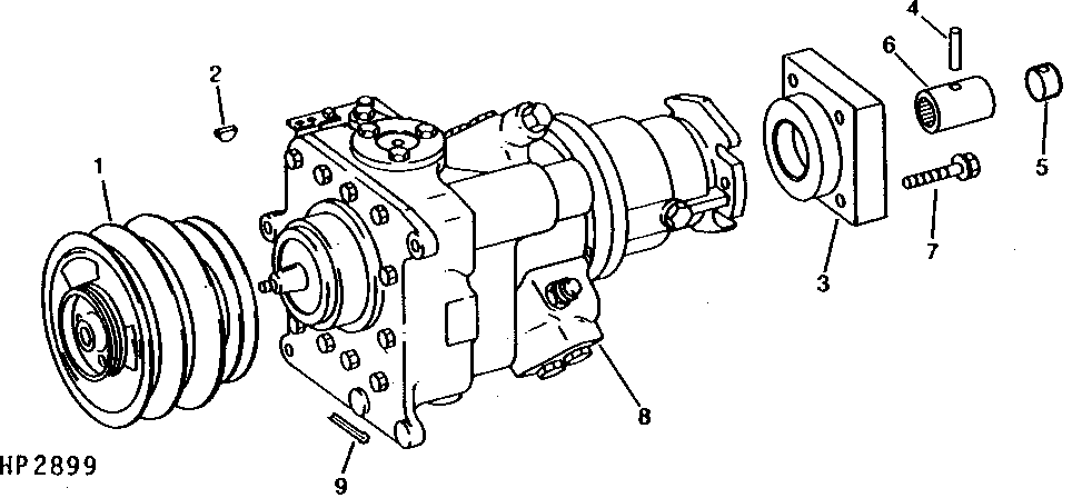 HYDROSTATIC DRIVE UNIT, SUPPORTS AND SHEAVE