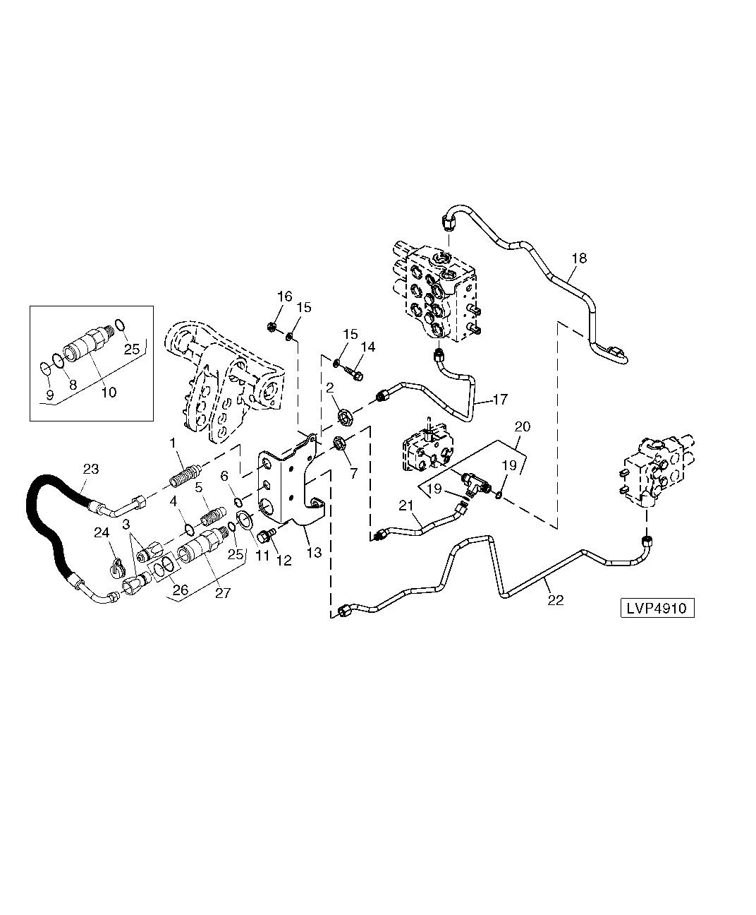 POWER BEYOND QUICK COUPLER KIT (WITH MID AND REAR SCV)