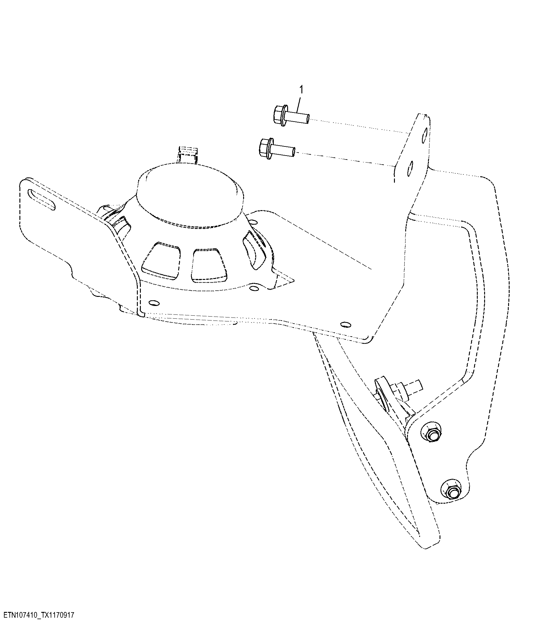 Interior Front View Mirror Hardware, Rear Mounted