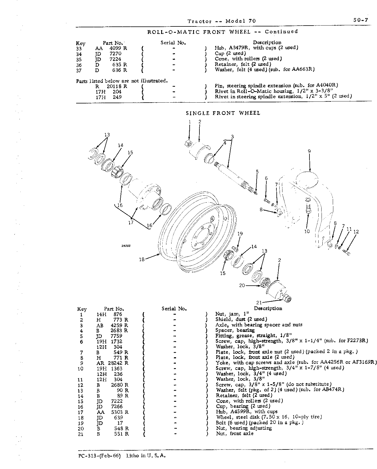 Section 50-Steering Mechanism, Front End Equipment and Rear Wheels (Continued)