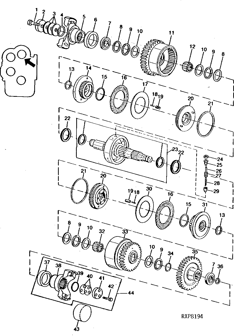 Seven-Inch Clutch Pack With Reverse, Power Shift