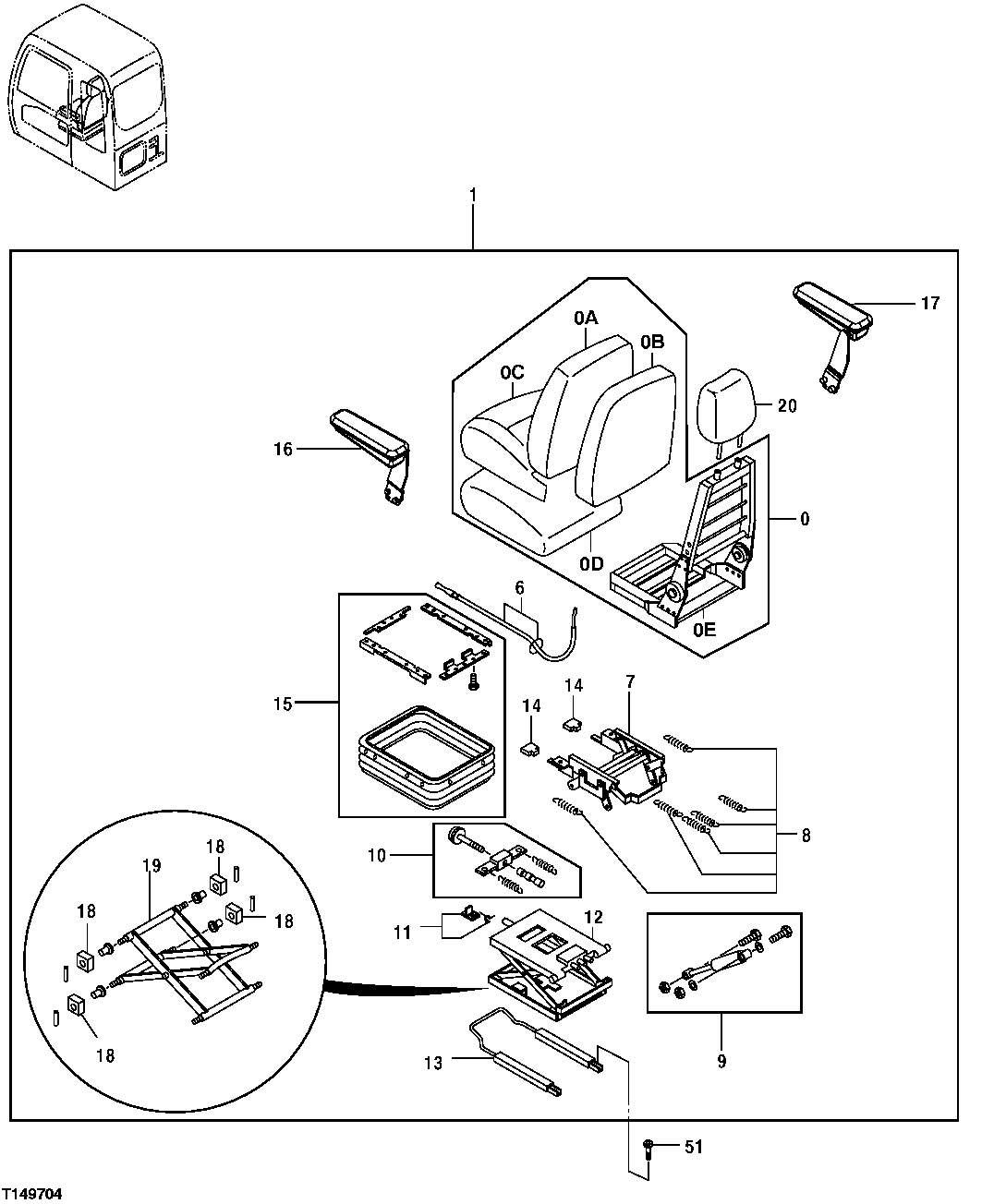 SEAT AND SEAT SUSPENSION (REPLACEMENT SEAT)