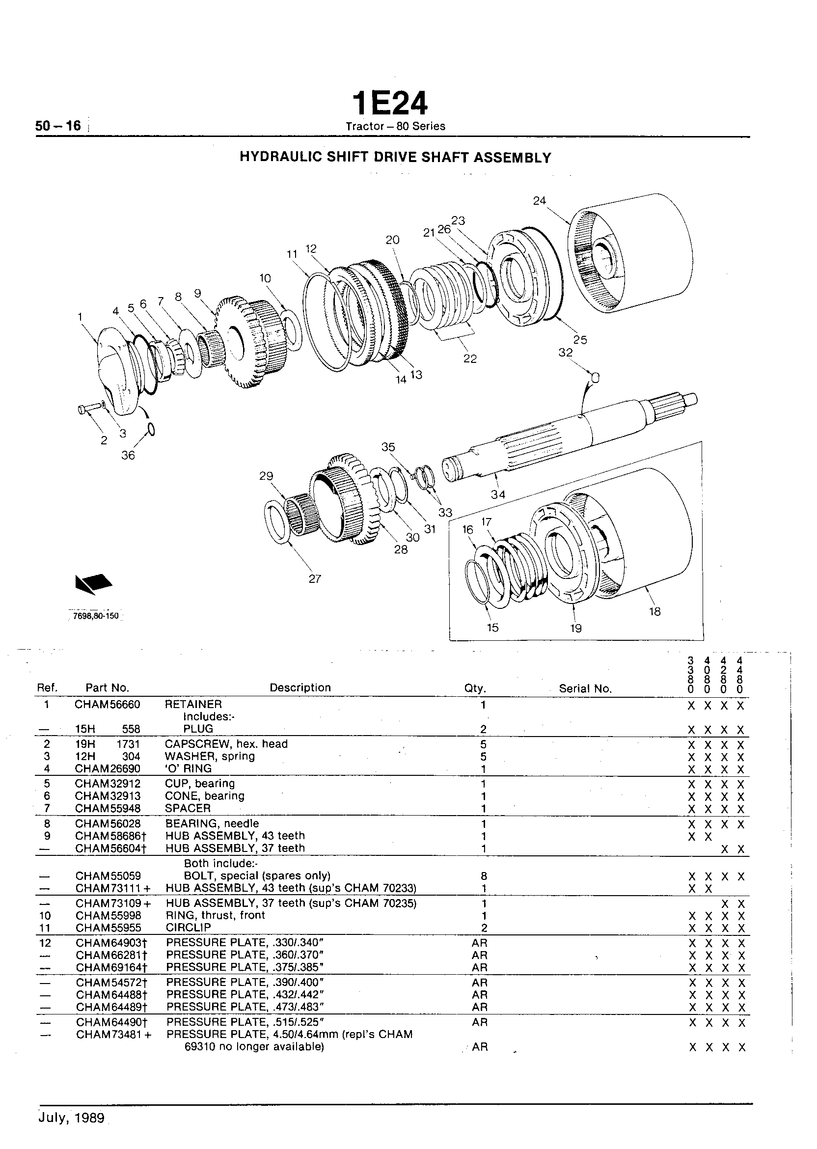 Power Train Hydraulic Shift Drive Shaft Assembly