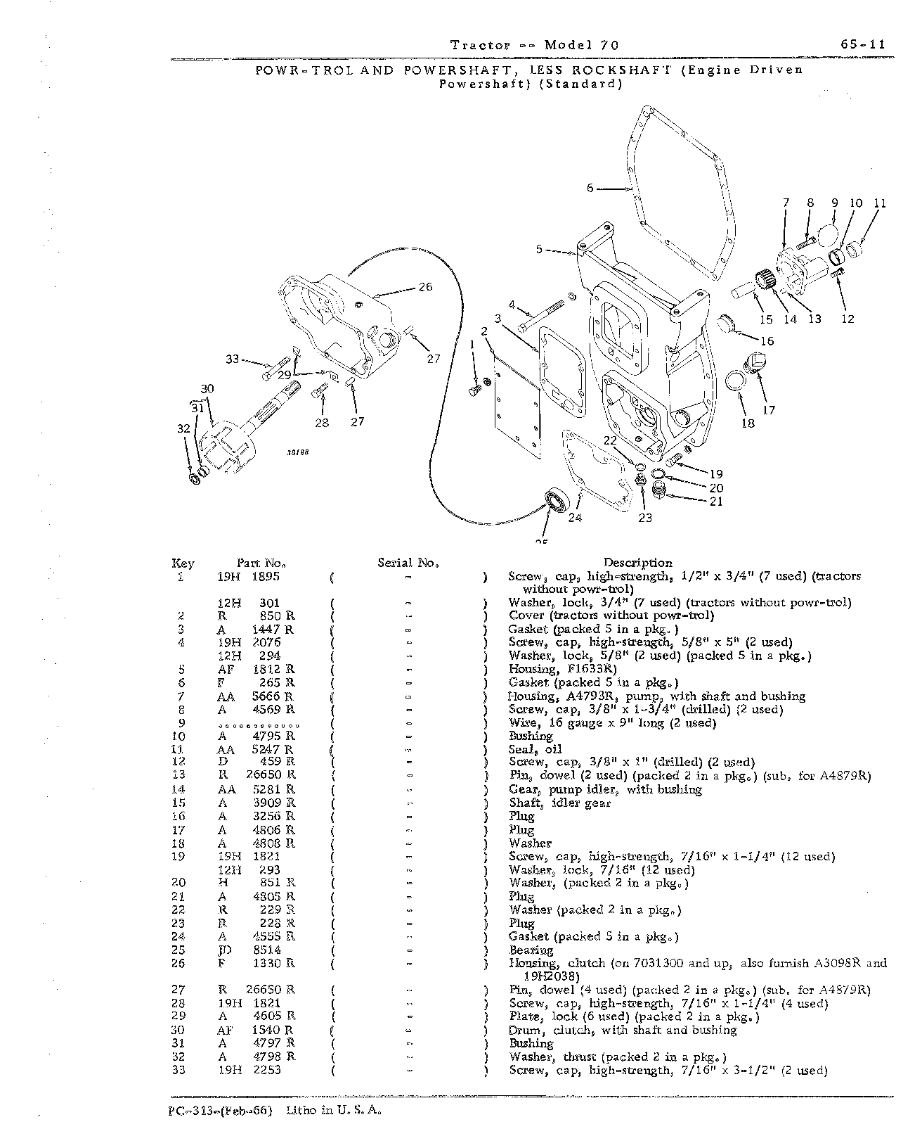 Section 65-Powershaft and Powershaft Clutch (Continued)