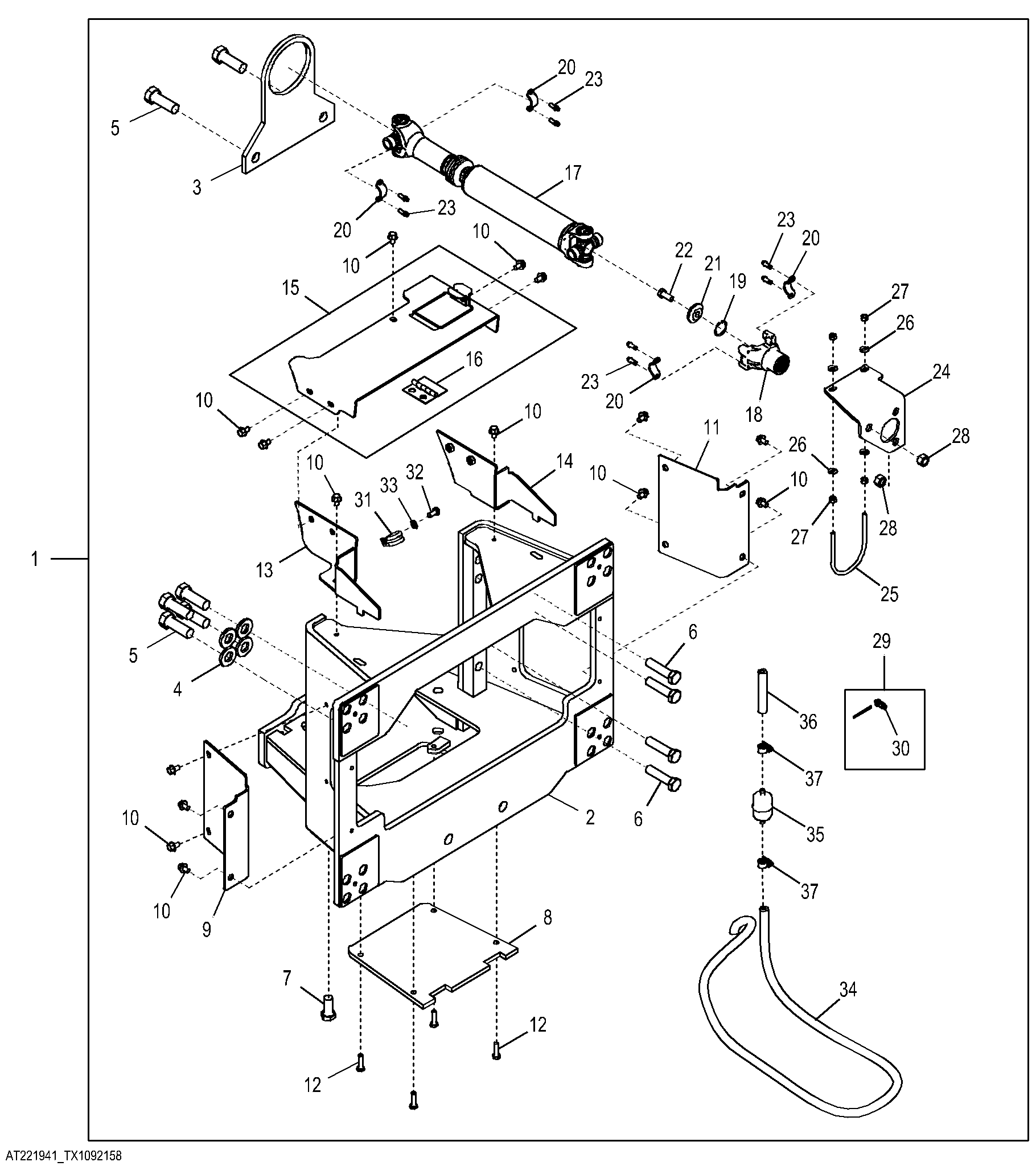 Mounting Bracket And Hardware (700J Series Crawler)