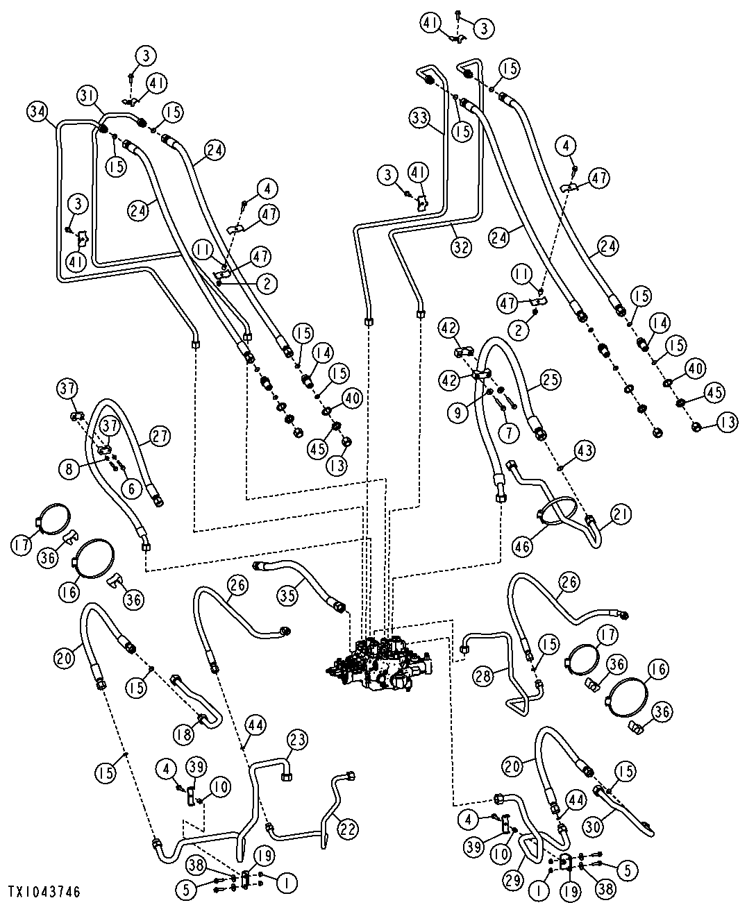 Boom and Bucket Cylinder Hydraulics (Powerllel™) (4-Spool Control Valve)