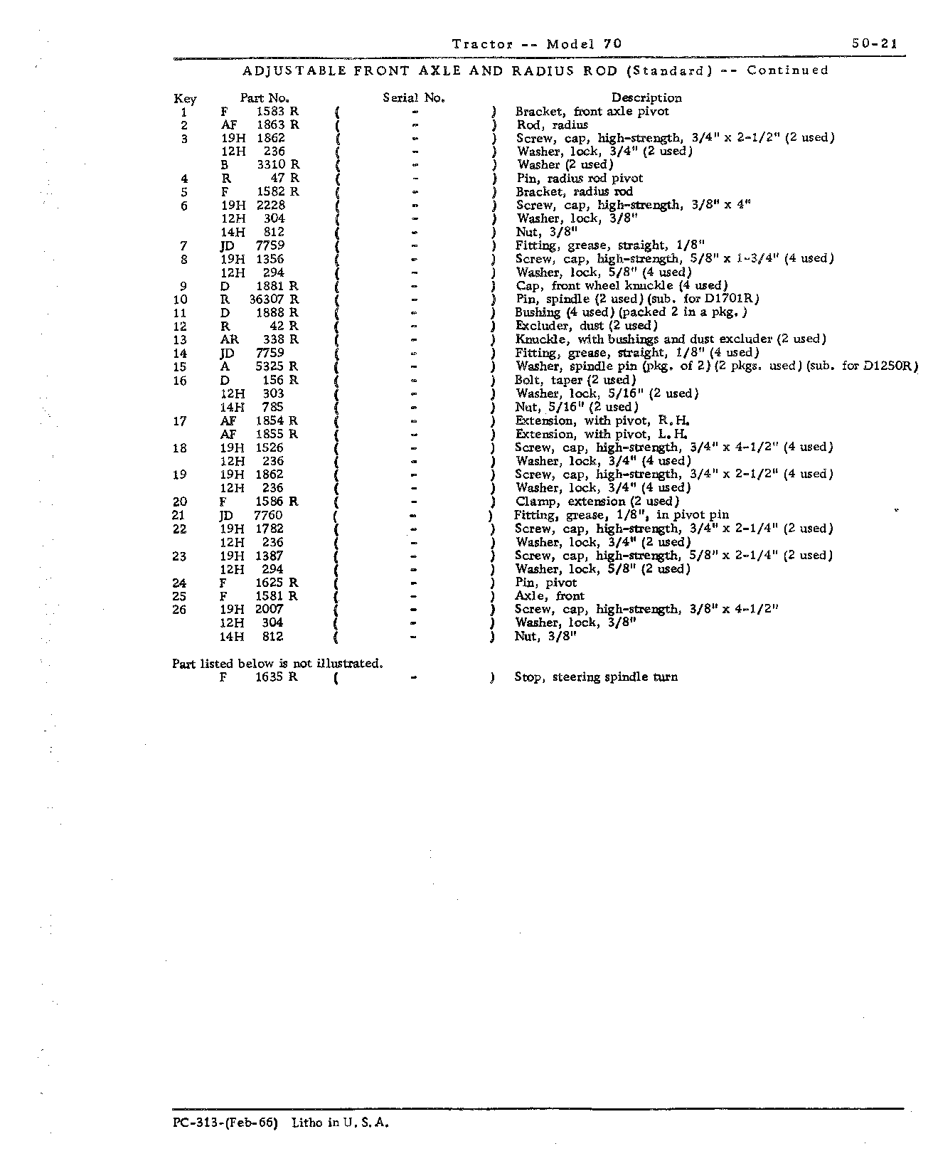 Section 50-Steering Mechanism, Front End Equipment and Rear Wheels (Continued)