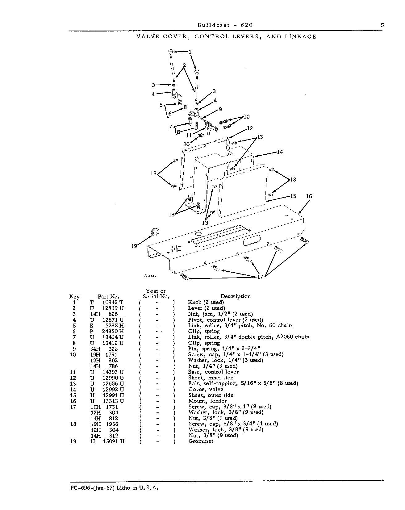 Valve Cover, Control Levers and Linkage