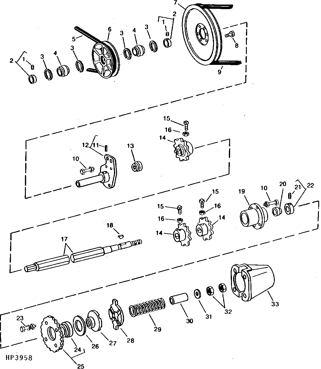 Feeder House Upper Shaft And Sheave (Regular Fixed Less Reverser) (615101 - )