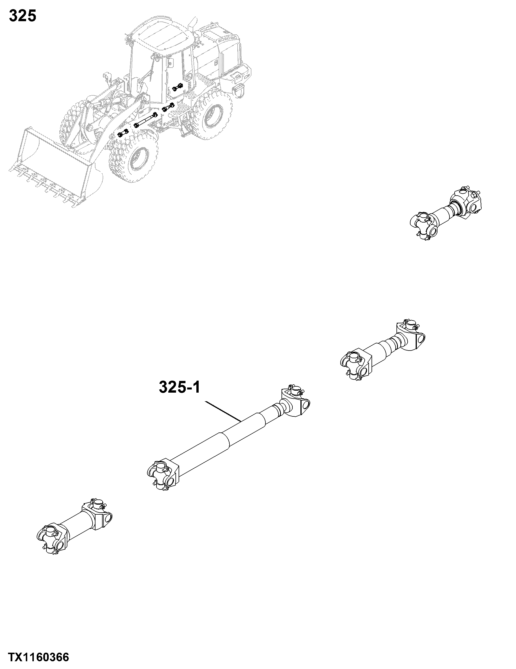 0325 Input Drive Shafts and U-Joints