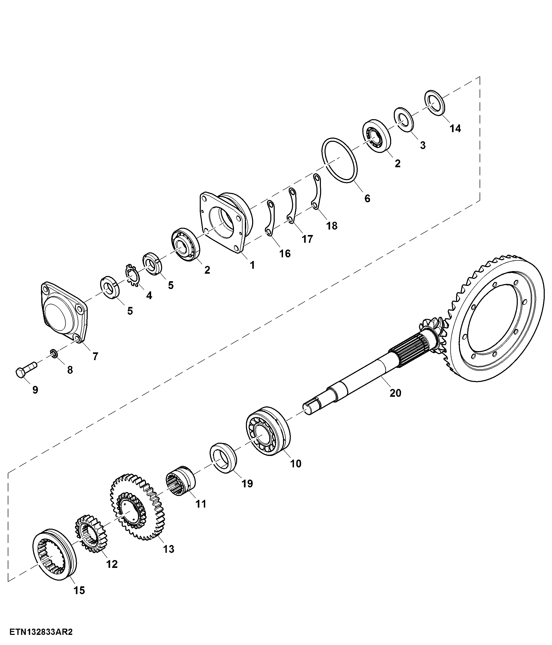 Differential Drive Shaft, Range Driven, 8X2 Transmission