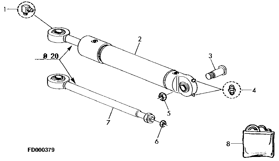 STEERING CYLINDER COMPONENTS (NOT FOR FRONT WHEEL DRIVE)