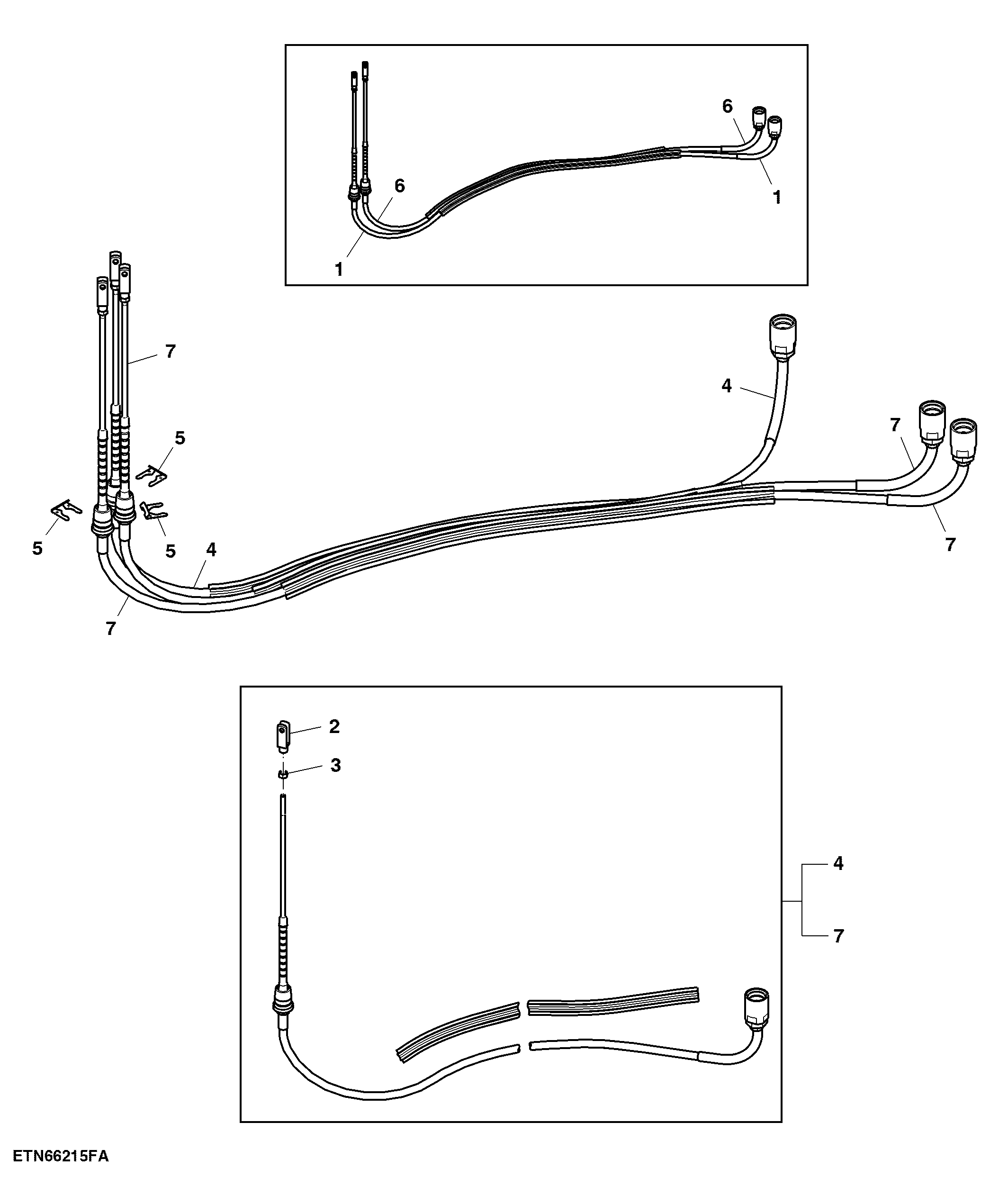 Cable, Lever, Selective Control Valve, 1st, 2nd, 3rd