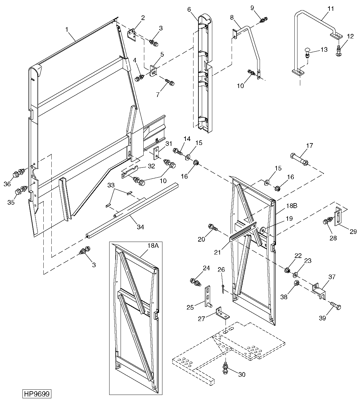 ENGINE ACCESS DOOR, HANDRAILS, AND RADIATOR DOOR
