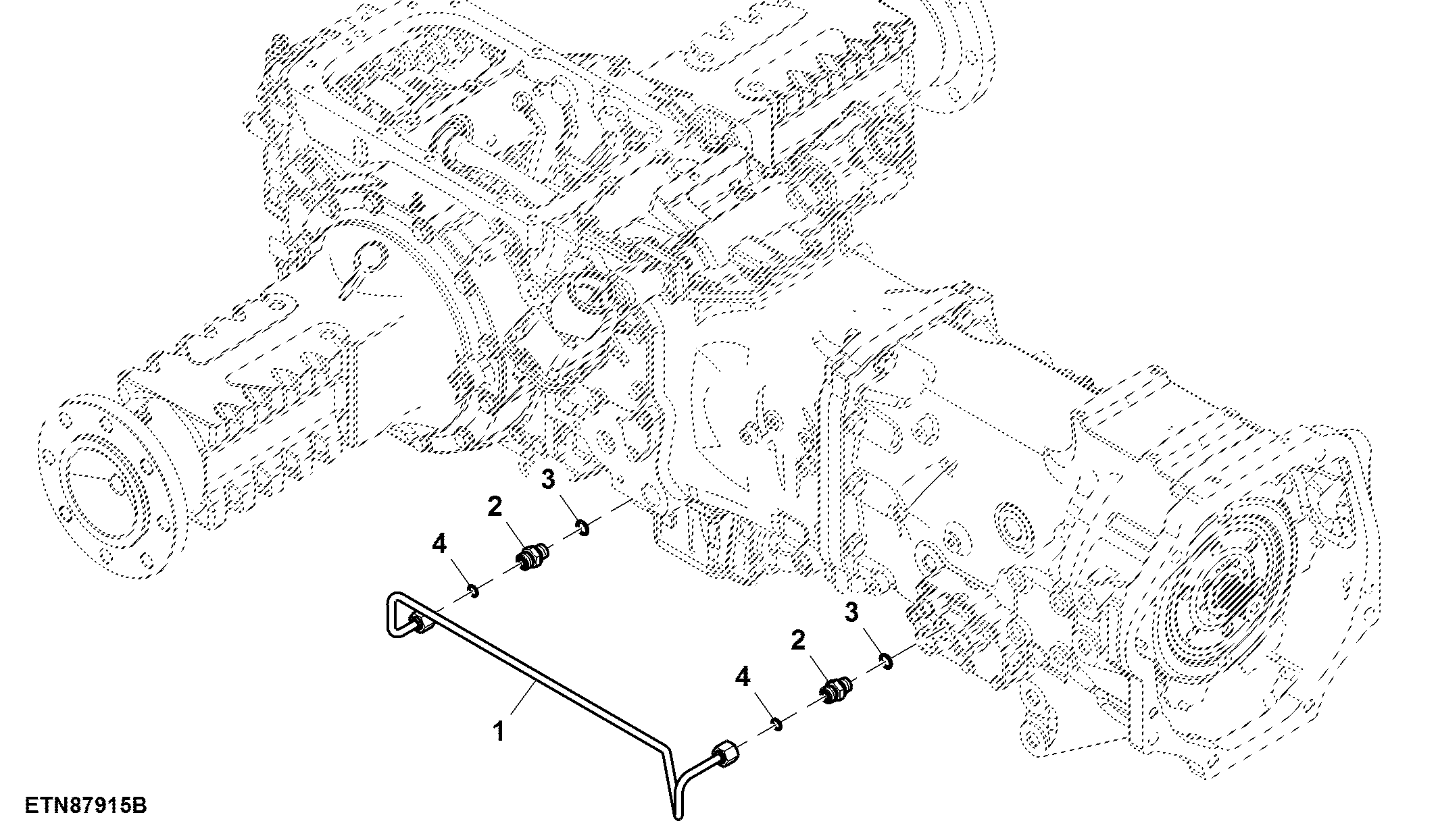Oil Line, Hydraulic Pressure Valve to MFWD Drop Box