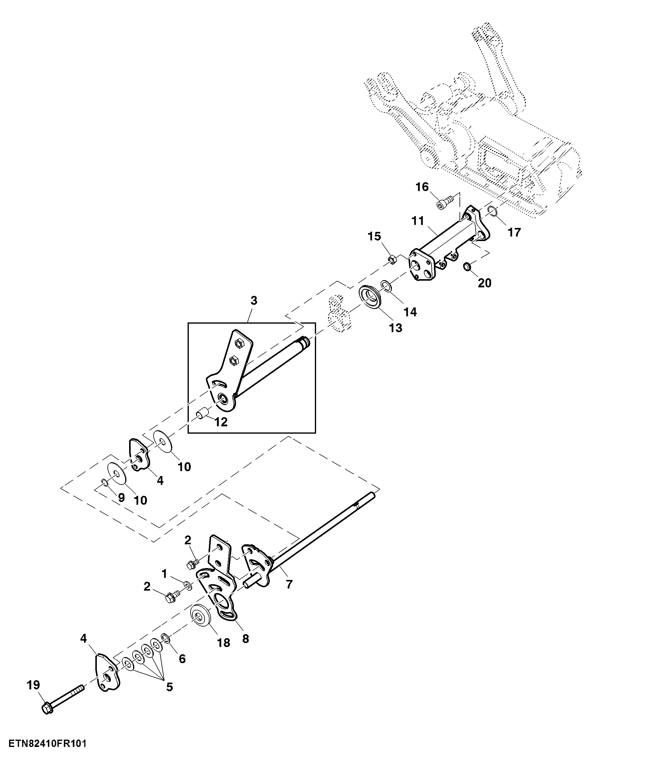 Rockshaft Control Levers, W/O EQRL, W/O SCV, Reverse PTO