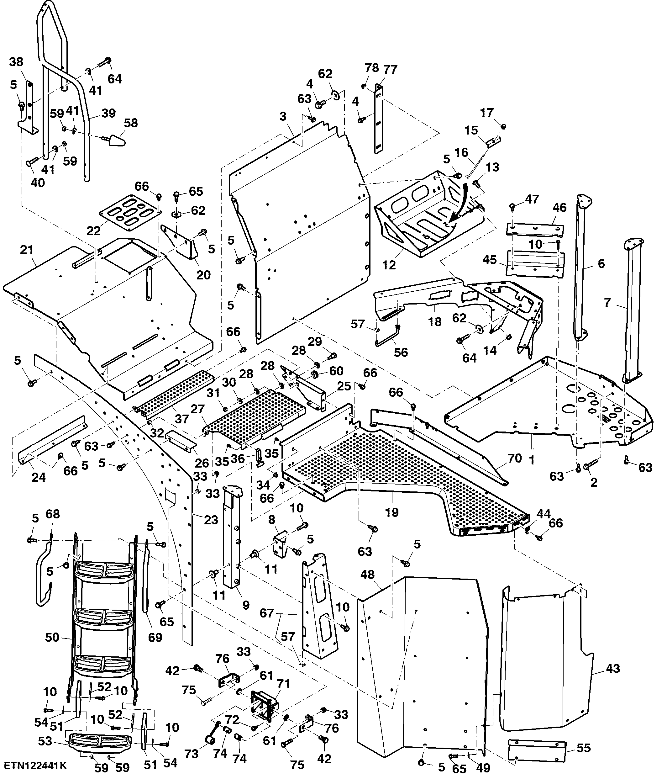 Step, LH Platform, T2/ T3/ IT4 Engine ( - 052792)