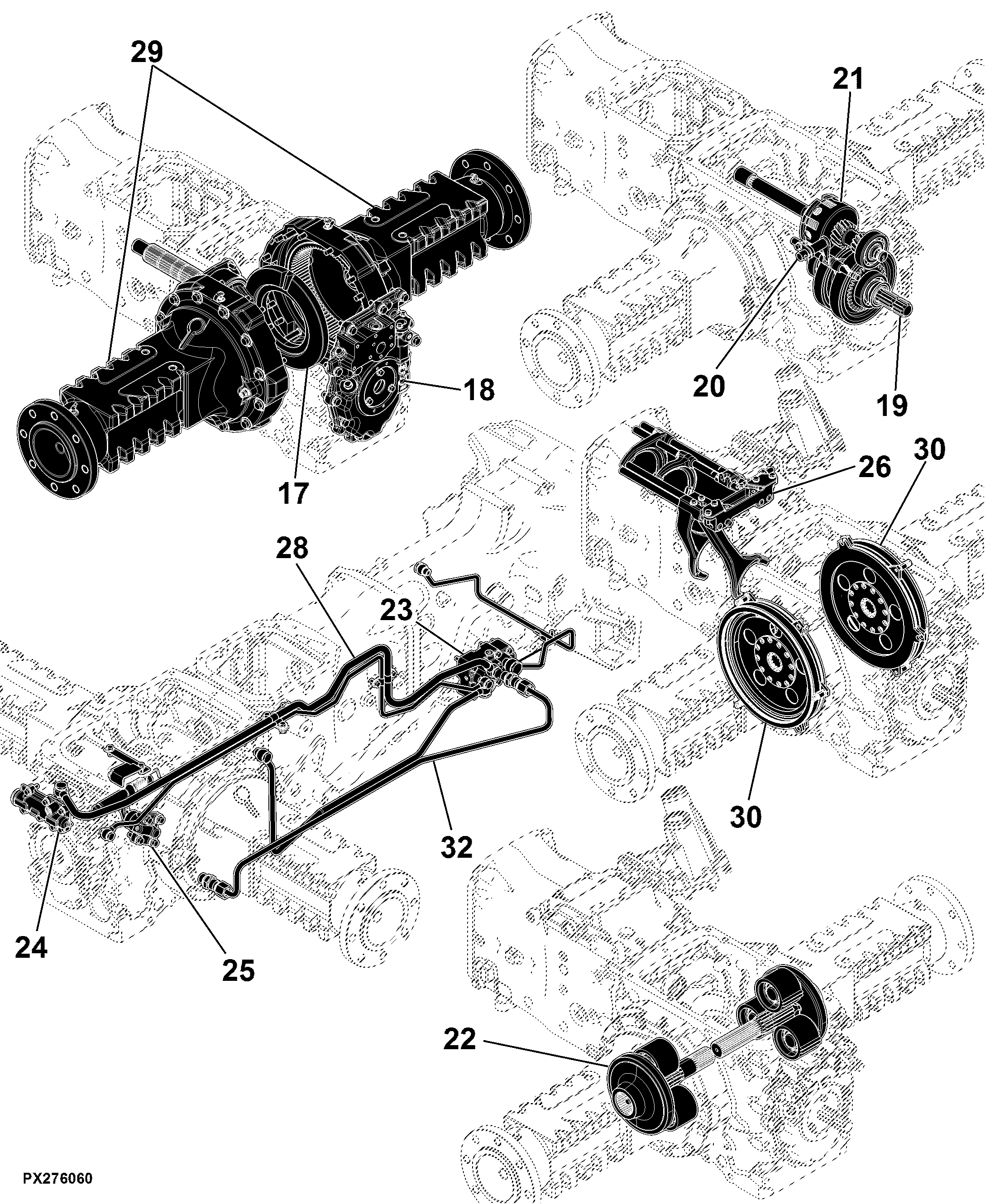 58 Powrreverser Transmission, 12x12, 540/540E RPM, Park Pawl