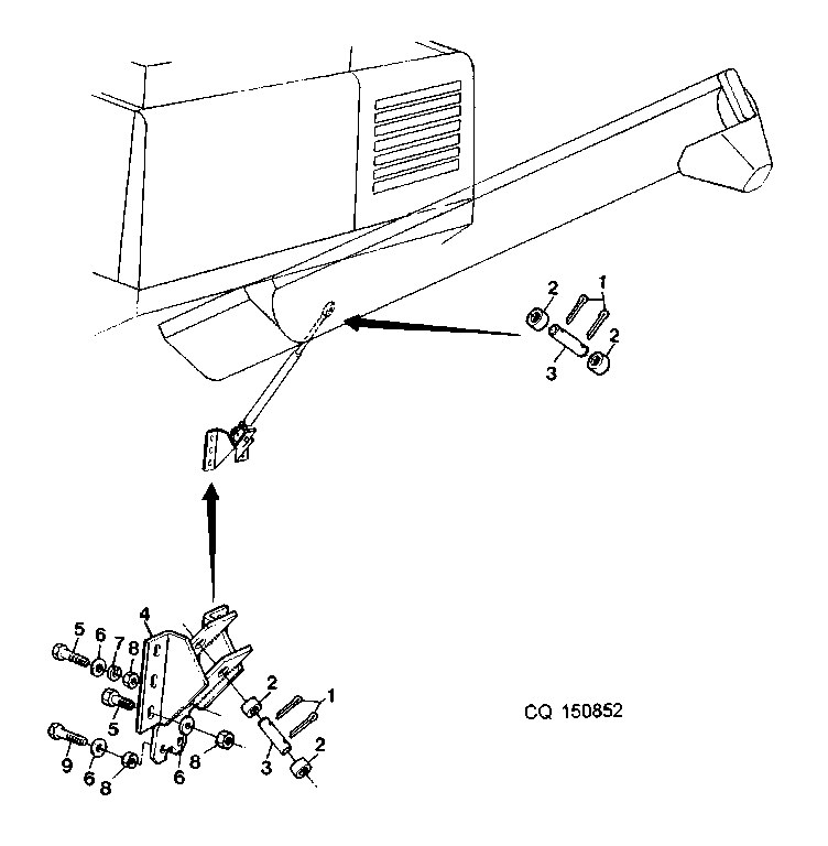 HYDRAULIC CYLINDER SUPPORTS FOR UNLOADING AUGER