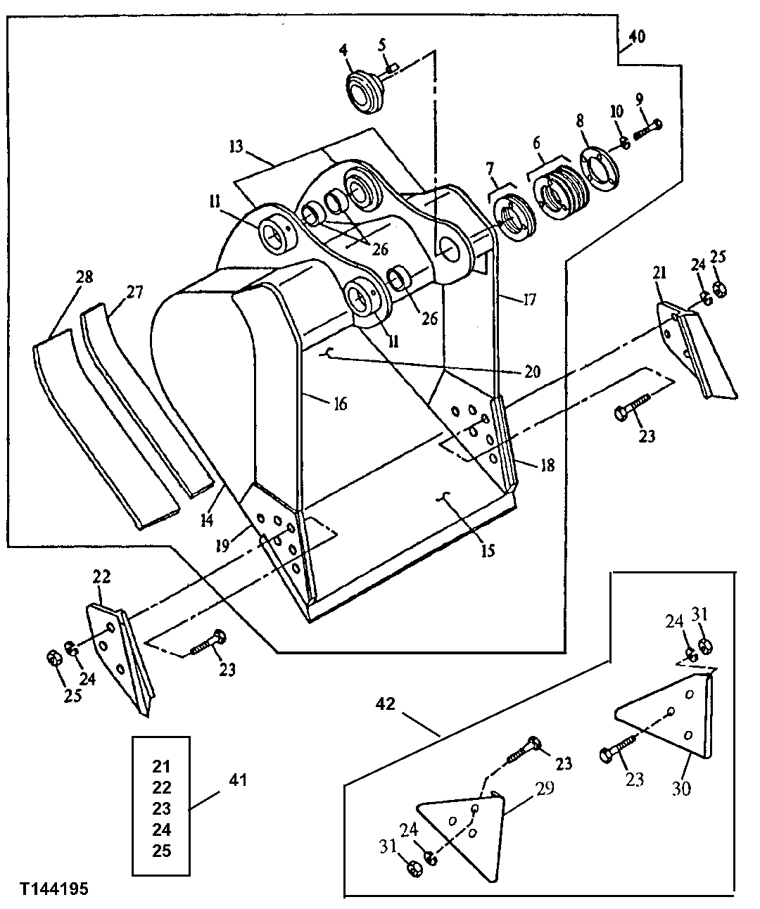 TRUCK LOADING BUCKET (ALSO ORDER BUCKET TOOTH ASSEMBLIES)