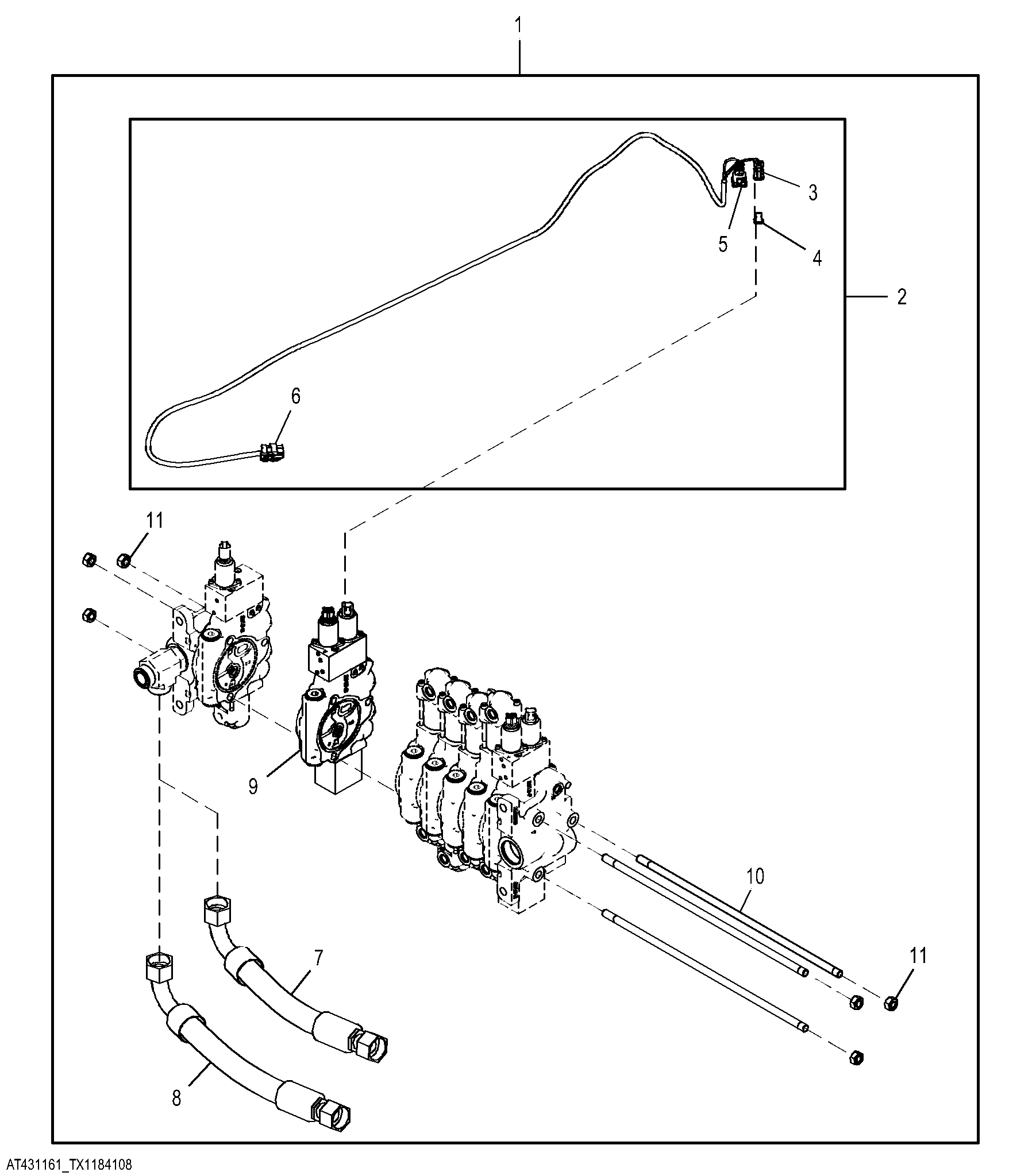 Electrohydraulic Backhoe Auxiliary Section Kit