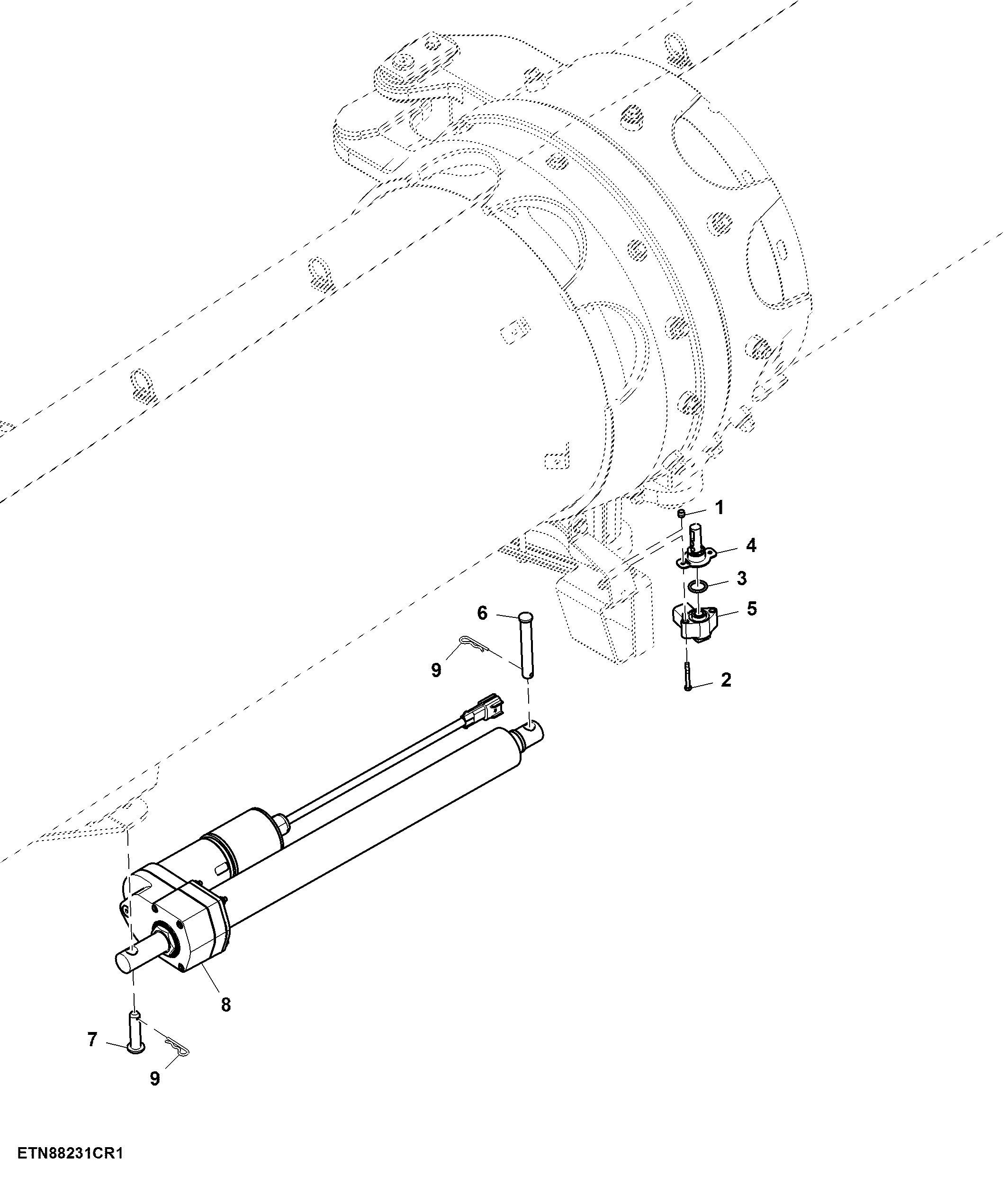 Fold Position Unloading Auger Actuator W/ Sensor