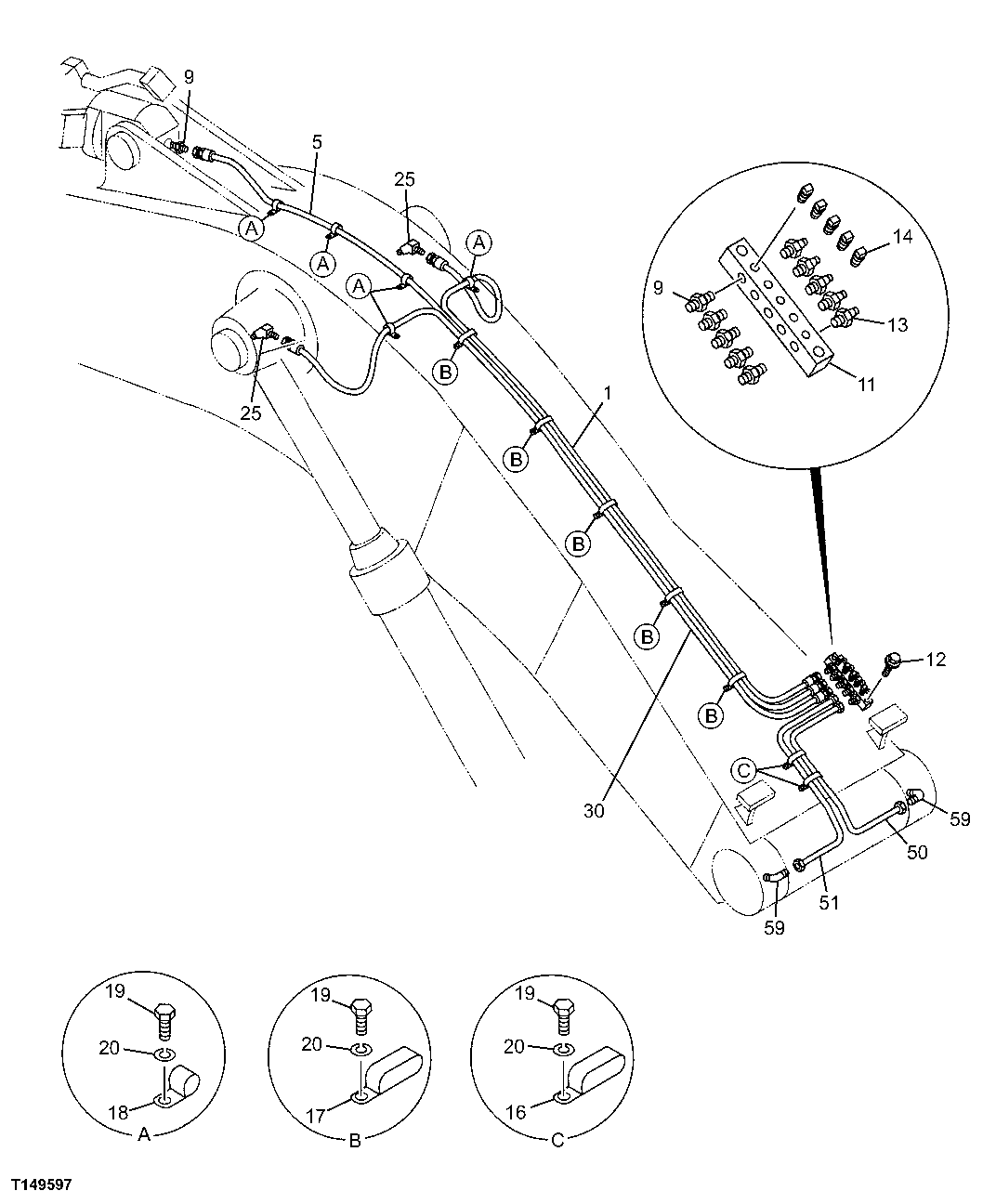 LUBRICATION LINES (STANDARD BOOM, HEAVY DUTY BOOM)