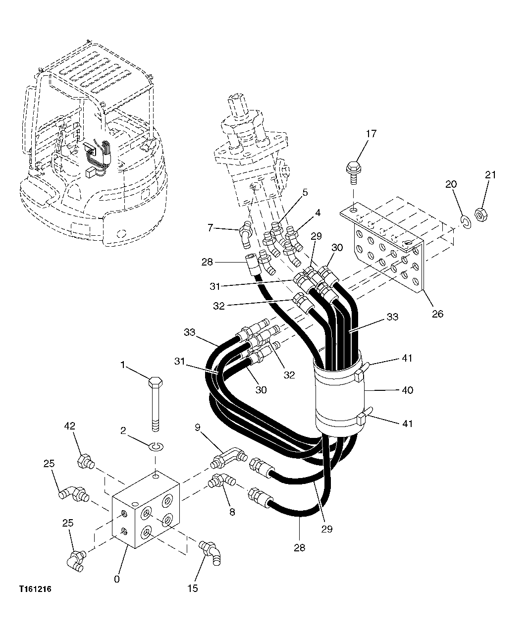 RIGHT CONSOLE HYDRAULIC ACTUATED CONTROL VALVE HOSES