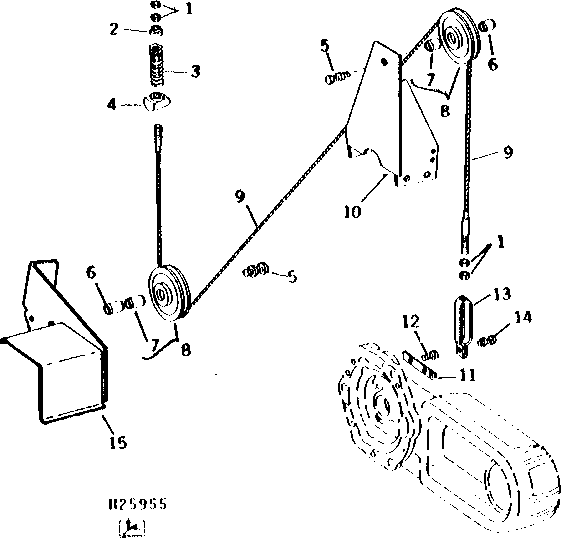 PLATFORM LEVELING CABLES AND MOUNTING - SIDEHILL (LEFT-HAND ILLUSTRATED) (PADDLE TYPE)