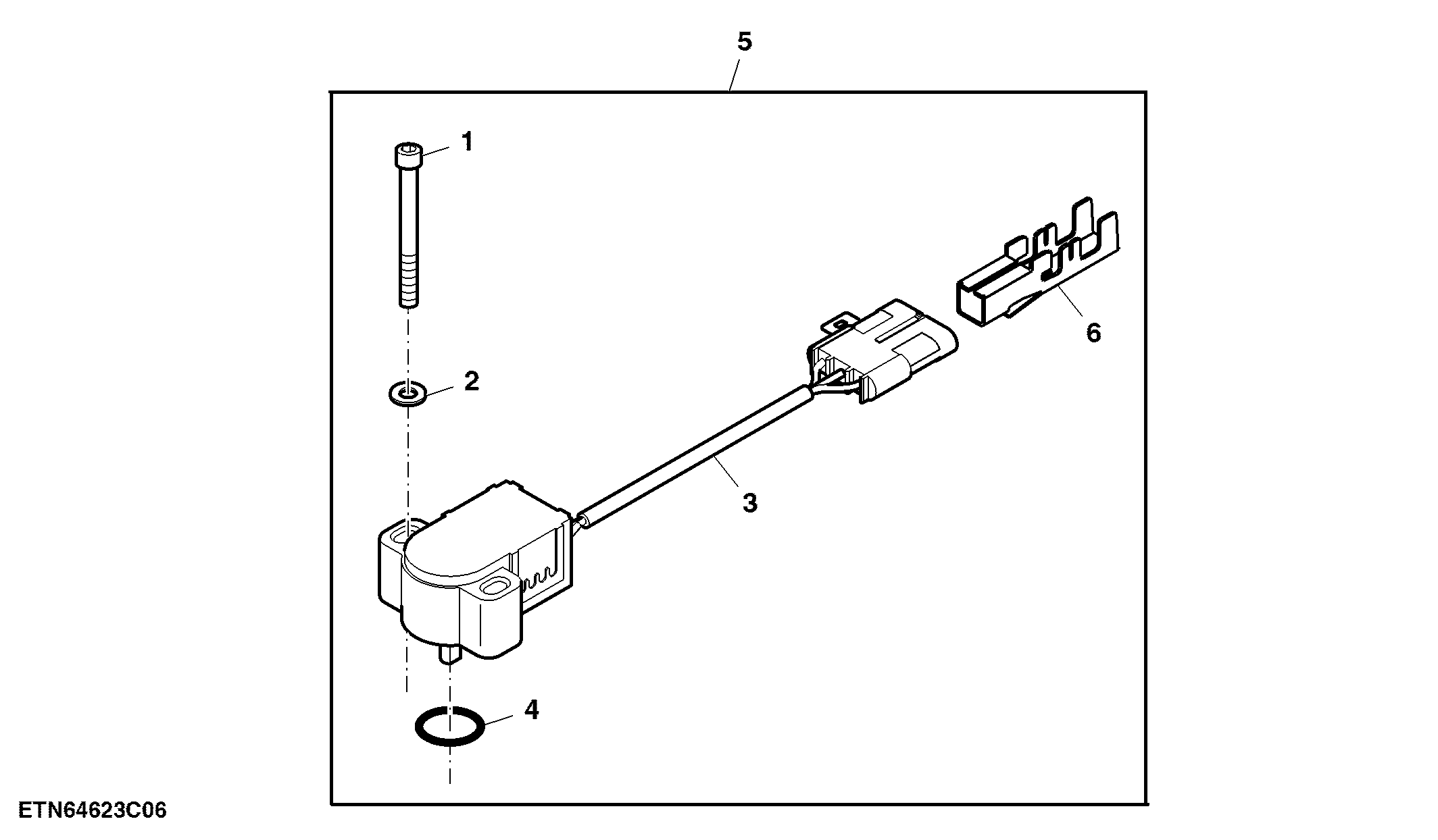 Hydrostatic Drive Displacement Control Valve Position Sensor, Rear Wheel Motors, 4WD