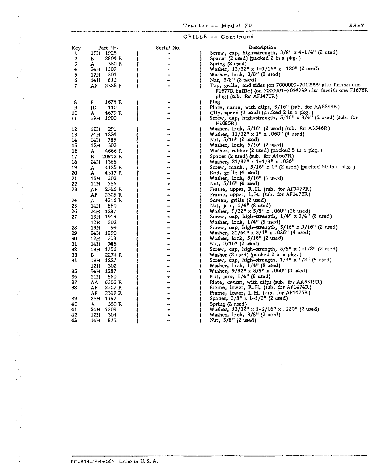 Section 55-Tools, Instrument Panel, Gauges, Hood, Grille and Fenders (Continued)