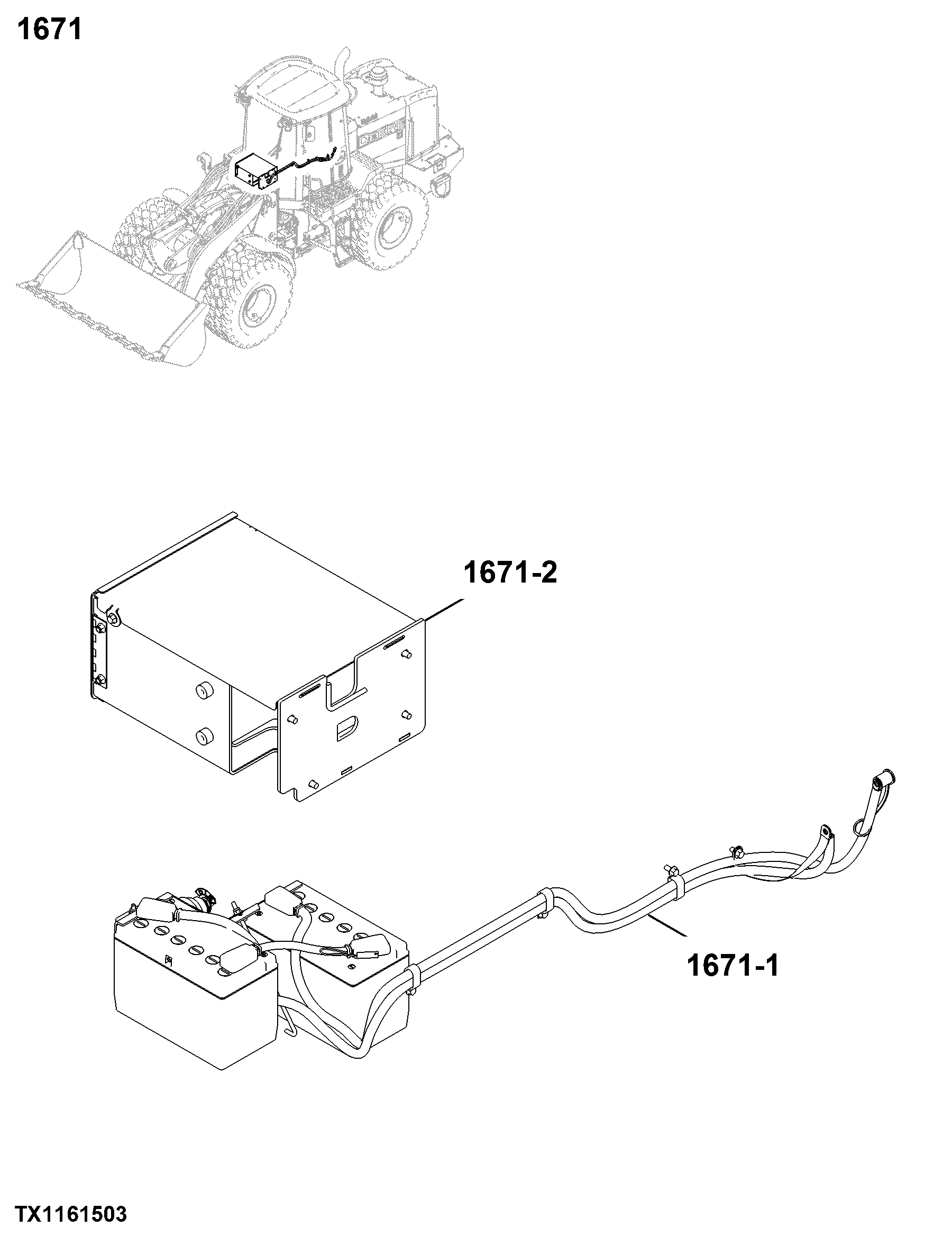 1671 Batteries, Support, and Cables