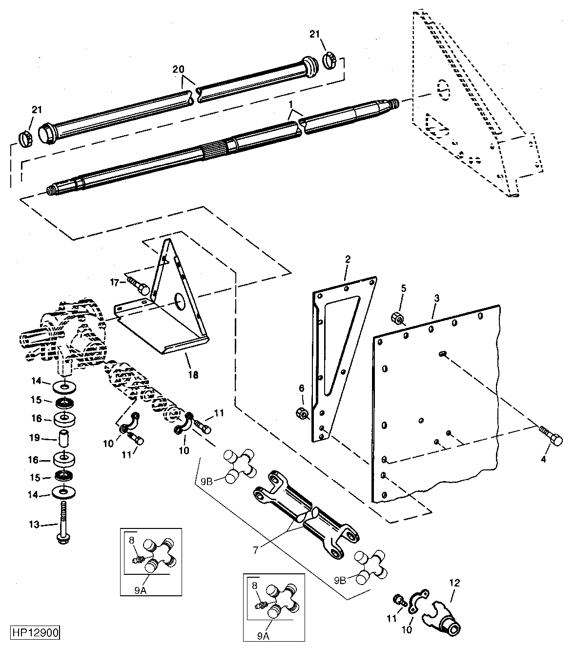 DRIVE SHAFT, GEARCASE MOUNTING AND PRIMARY COUNTERSHAFT