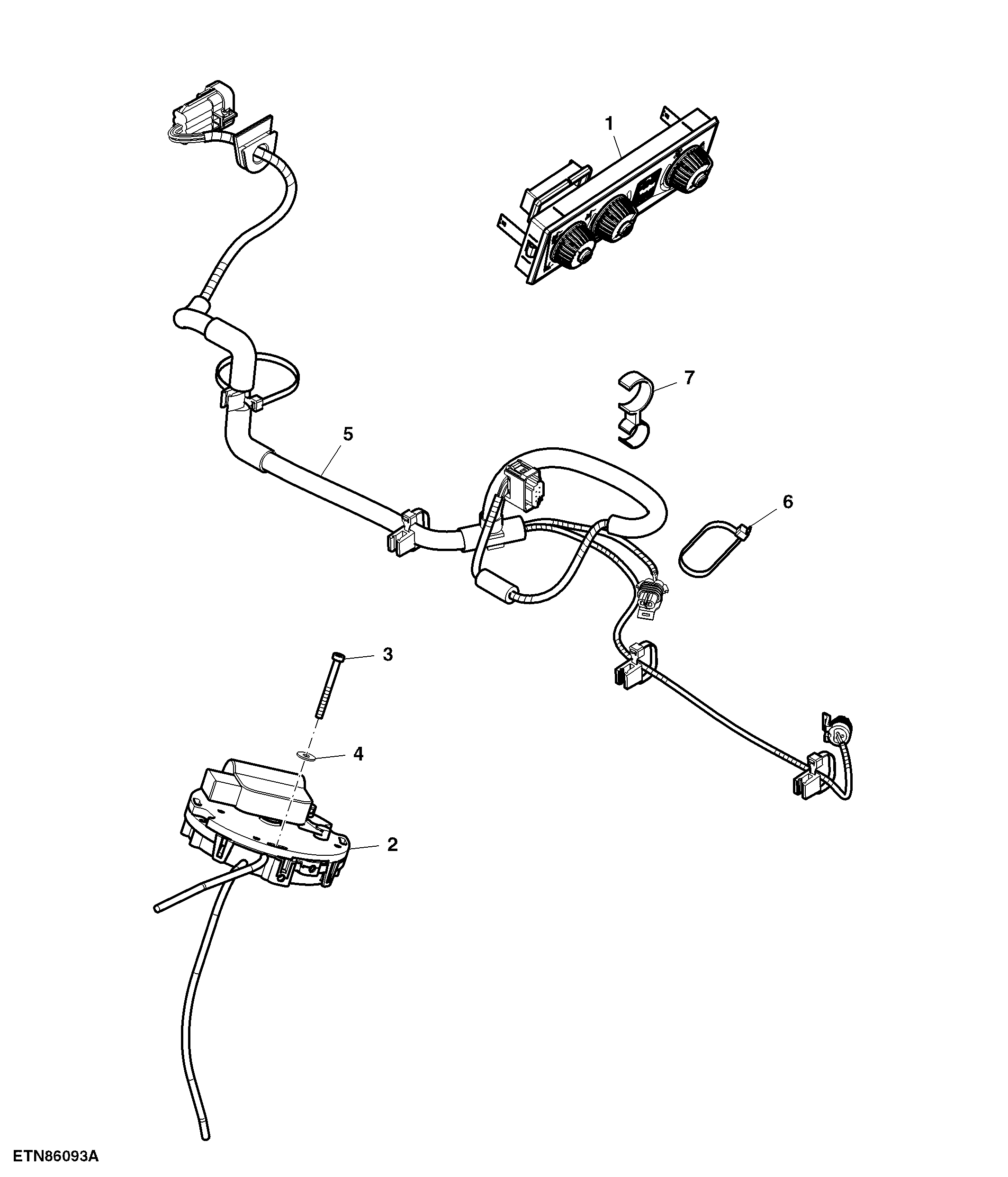 Control Unit / Wiring Harness, Heating / Air Conditioning, W/ Electronic Temperature Control