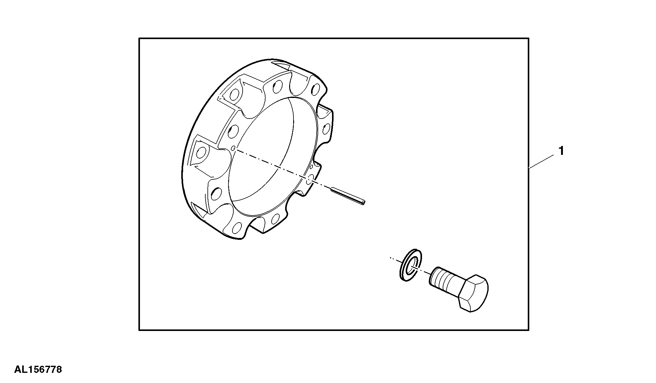 Attachment, Hub Extension 60 mm, Front, Tread Adjustment