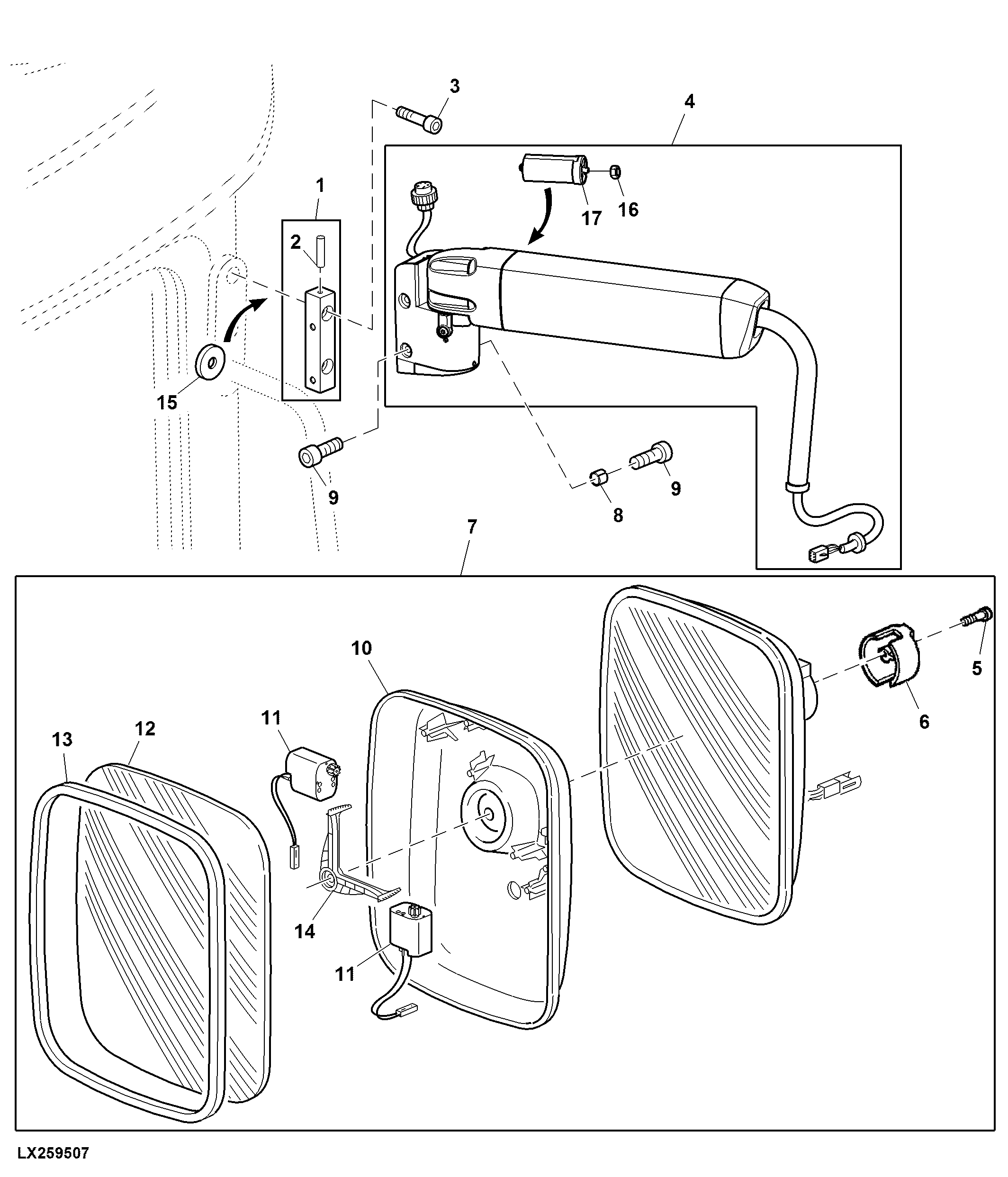 Outside Mirror, Can Be Extended And Adjusted Electrically