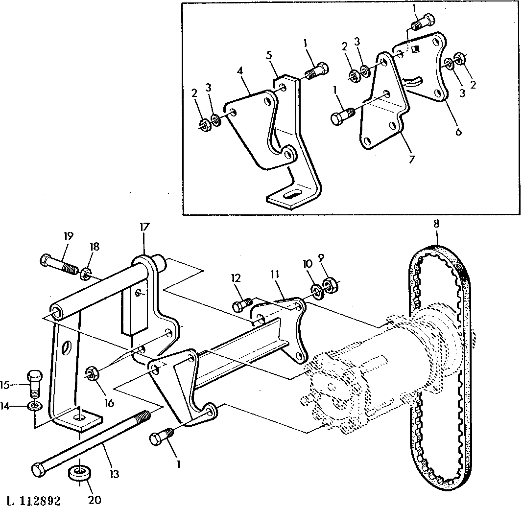 COMPRESSOR MOUNTING PARTS (WITH AIR CONDITIONING)