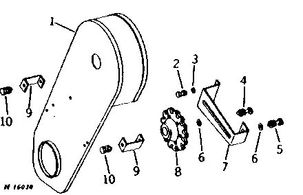 REEL AND BELT PICKUP, LOWER DRIVE TIGHTENER AND SHIELD